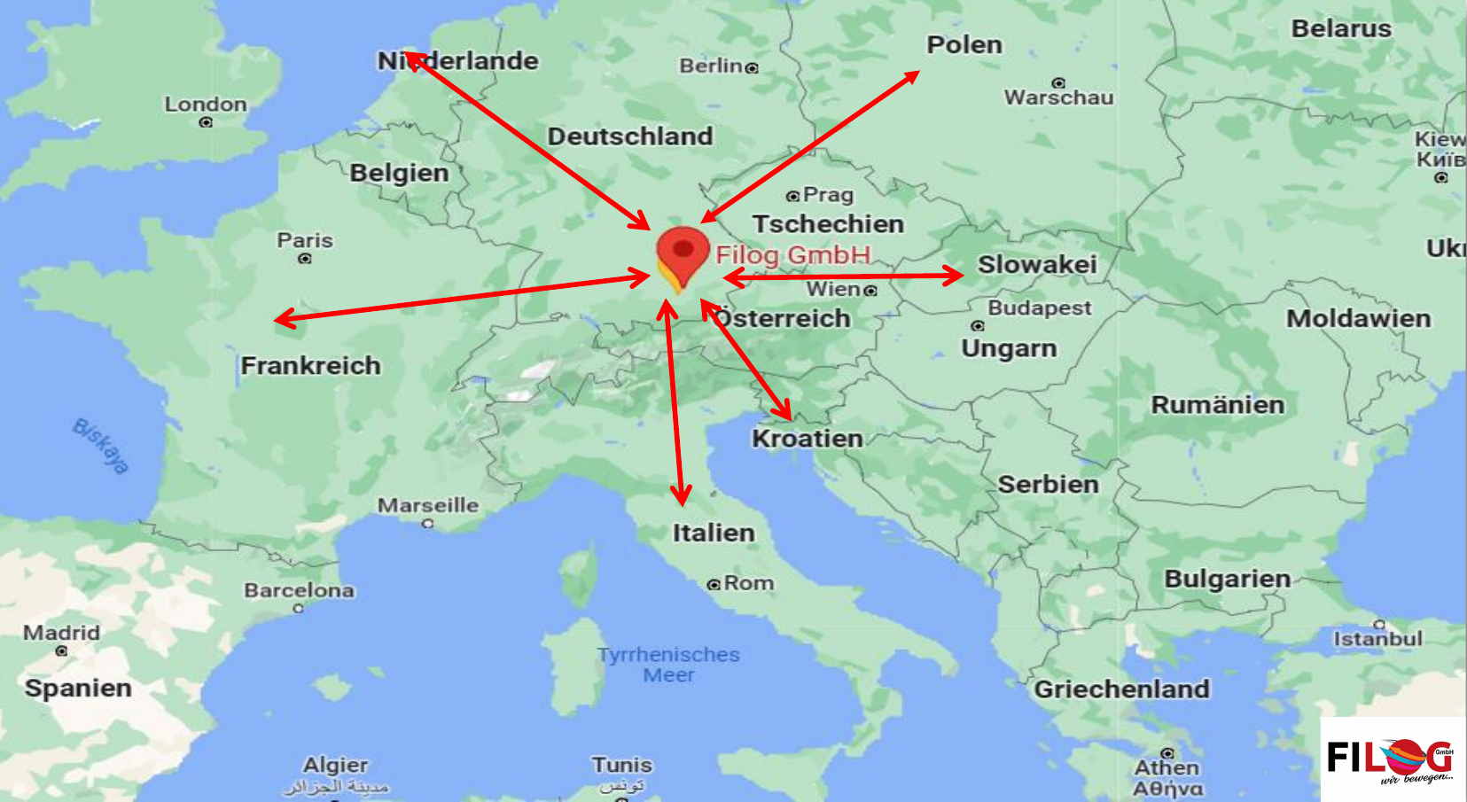Filog GmbH Liefergebiet in Europa